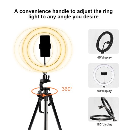 Ring Light Model 3120 voor YouTube en Tik Tok | Met standaard max. 136 cm & Bluetooth-afstandsbediening